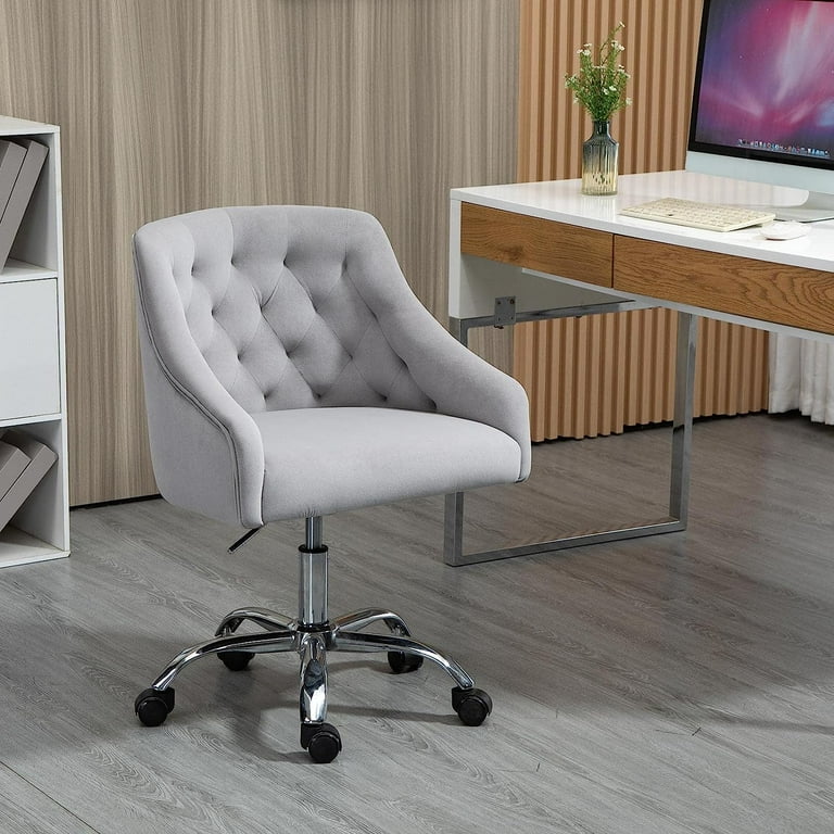 Grey office chair velvet sale