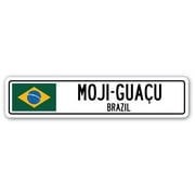 MOJI-GUAOU BRAZIL Street Sign Brazilian flag city country road wall gift