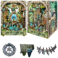 thumbnail image 1 of MOJINO Book Nook Kits for Adults - DIY Miniature House 3D Puzzle Doll house Bookends with Sensor LED Light for Adults and Teens, Bookshelf Insert Decor Gifts for Family, Friends(Lost Ruins), 1 of 5