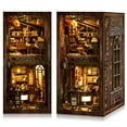 thumbnail image 1 of MOJINO Book Nook Kits for Adults - DIY Miniature House Kit doll house 3D Puzzle with LED Light for Adults,Teens,Tiny House Bookshelf Decor Creative Gifts for Family, Friends(Quiet Cafe), 1 of 4