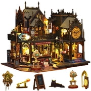 MOJINO Book Nook Kit-DIY Miniature House Kit for Adults,Teens and Beginners, Booknook Library Tiny House Bookshelf Decor 3D Wooden Puzzle,Creative Gifts for Family, Friends
