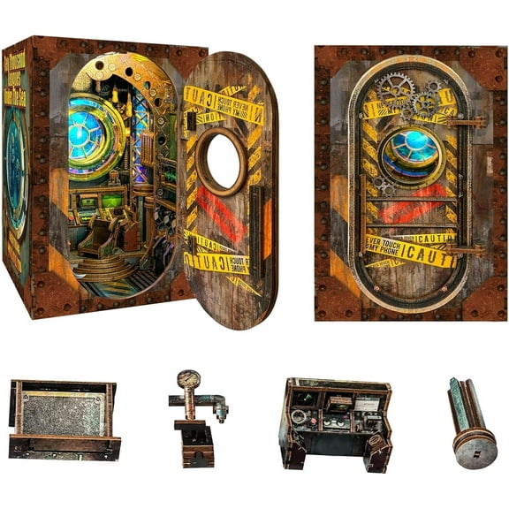 Book Nook Kit DIY Miniature House Kit for Adults, Teens and Beginners, Mini House Building Kit Dollhouse Booknook Library Tiny House 3D Wooden Puzzle, Birthday Gifts