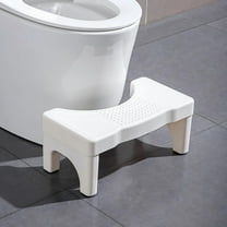 Toilet Stool, MOJINO 7" Poop Stool for Adults, Portable Toilet Potty Stool, Non-Slip Poop Stool Squat, Squatting Toilet Step Stool for Pooping, Pooping Stool for Bathroom Potty Suppor, White