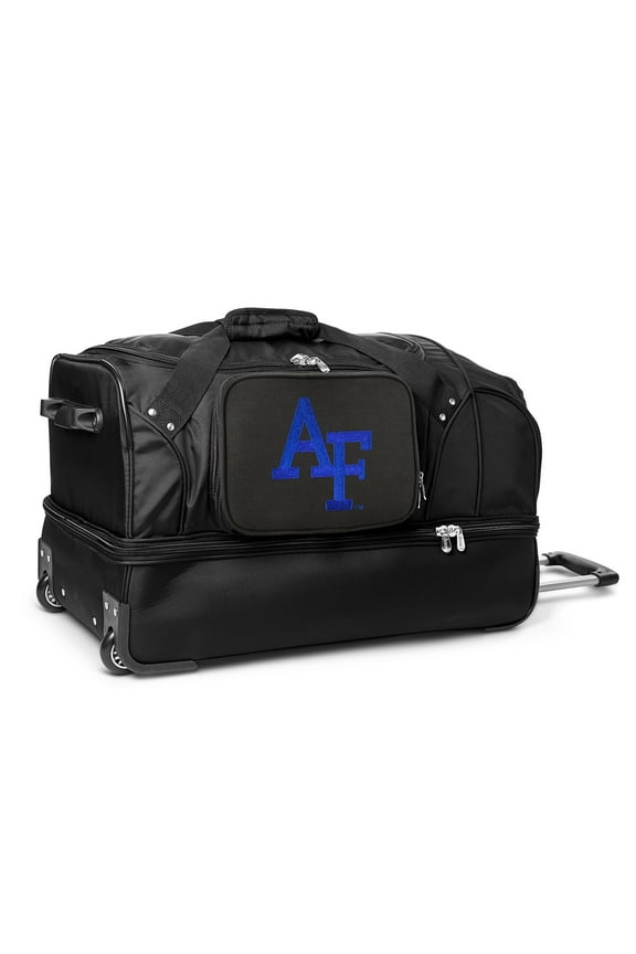 MOJO Air Force Falcons Black 27'' 2-Wheel Drop Bottom Rolling Duffel Bag