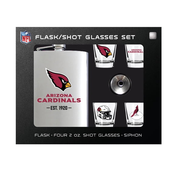 MOJO Arizona Cardinals Shot Glass & Flask Gift Set