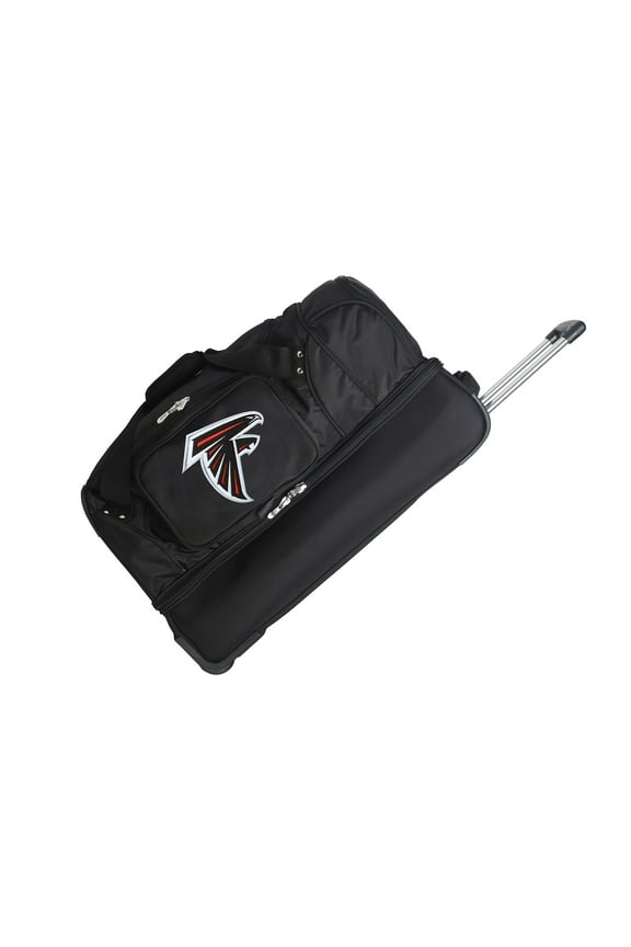 Atlanta Falcons Black 27'' 2-Wheel Drop Bottom Rolling Duffel Bag