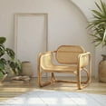 thumbnail image 1 of MOJO BOUTIQUE Single Rattan Accent Chair, Bali-made, 100% Natural Handmade Sustainable, Modern Rattan Chairs, Perfect Boho Chairs for Indoor, Outdoor, Kitchen, Dining, Home Décor, 1 of 9