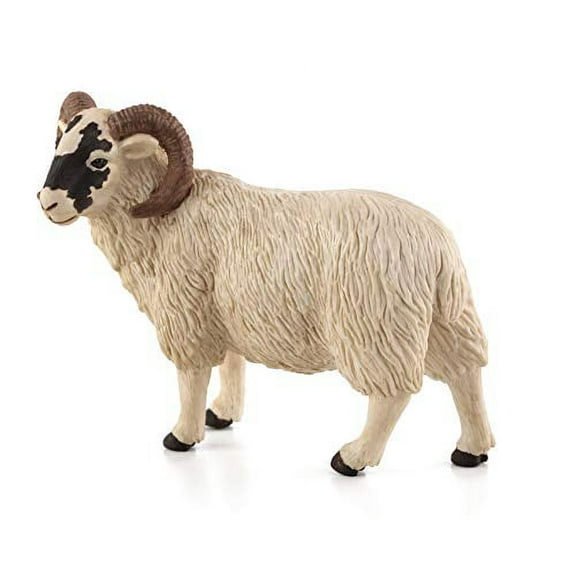 MOJO Black Faced Sheep Ram Realistic Farm Animal Hand Painted Toy Figurine