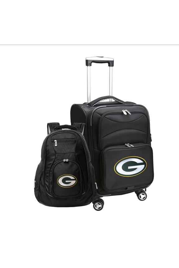 Black Green Bay Packers Softside Carry-On & Backpack Set
