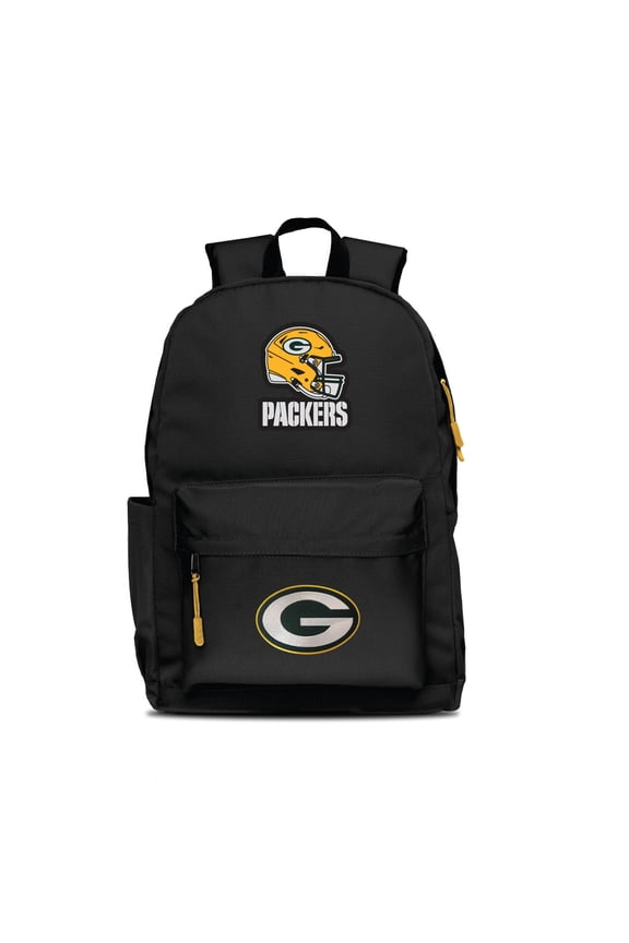 Black Green Bay Packers Two Logo Campus Backpack