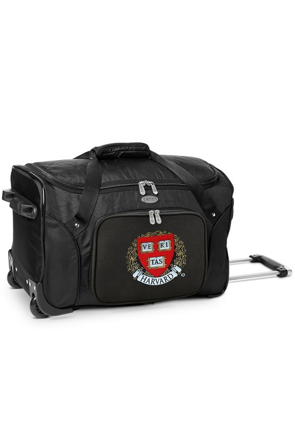 Black Harvard Crimson 22'' Wheeled Duffel Bag
