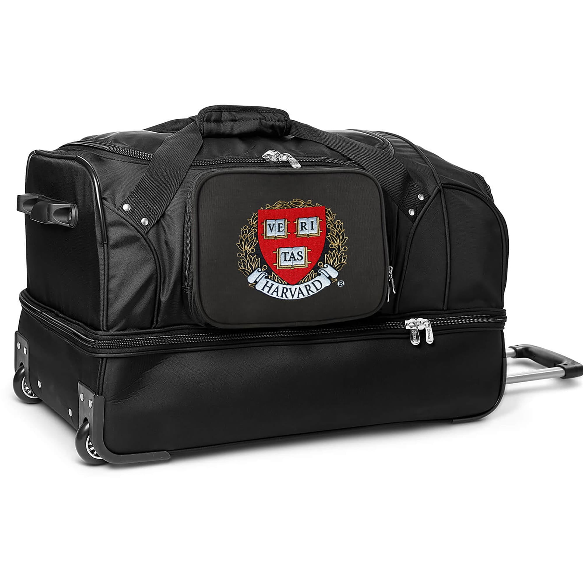 MOJO Black Harvard Crimson 27'' Drop Bottom Wheeled Duffle Bag