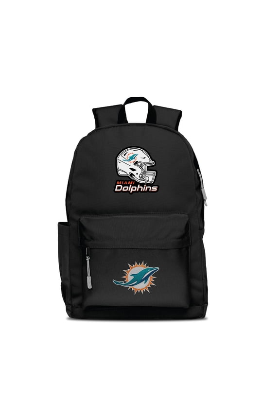 Black Miami Dolphins Two Logo Campus Backpack