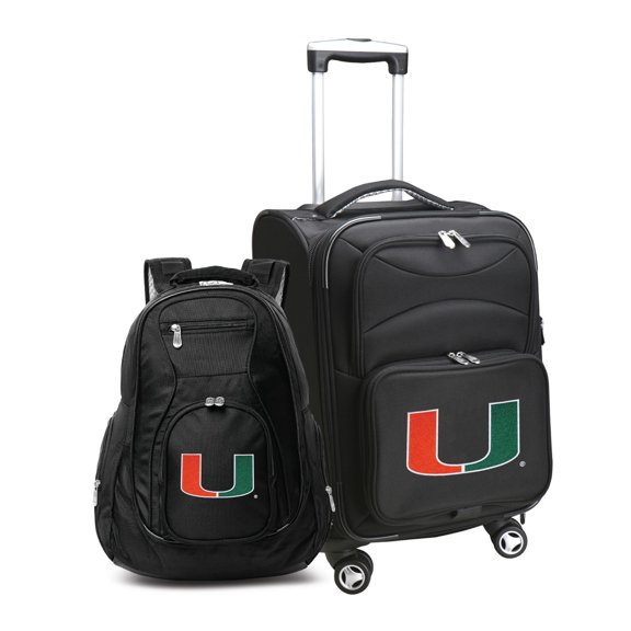 MOJO Black Miami Hurricanes Softside Carry-On & Backpack Set
