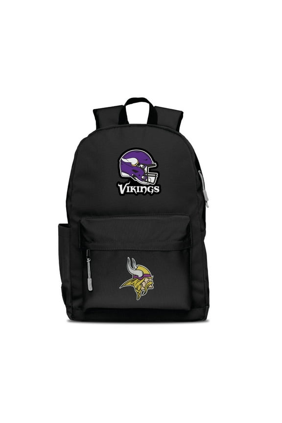 Black Minnesota Vikings Two Logo Campus Backpack
