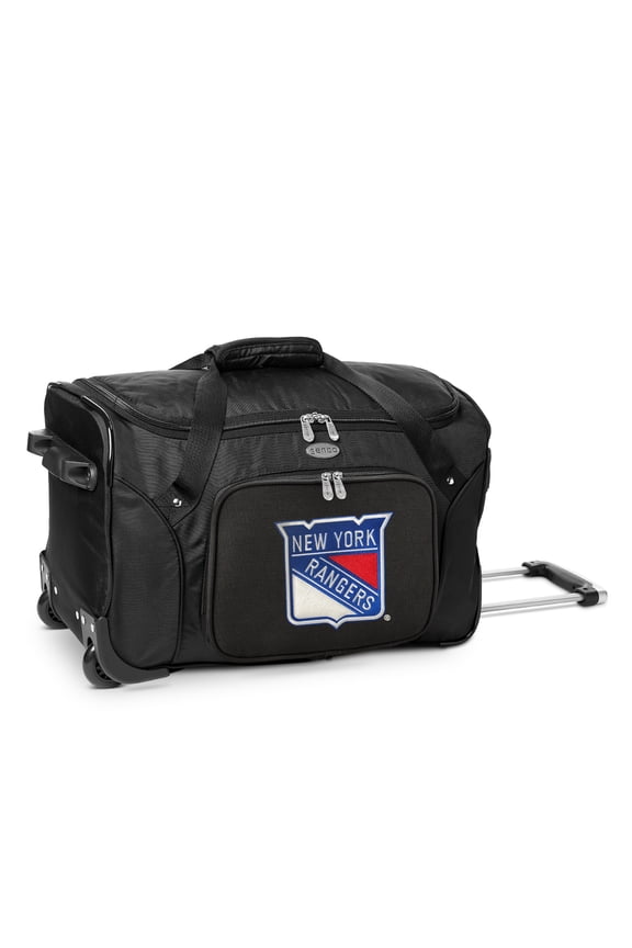 Black New York Rangers 22" 2-Wheeled Duffel Bag