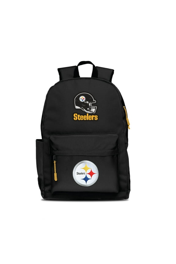 Black Pittsburgh Steelers Two Logo Campus Backpack