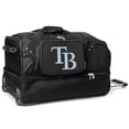 thumbnail image 1 of MOJO Black Tampa Bay Rays 27'' Drop Bottom Wheeled Duffle Bag, 1 of 7