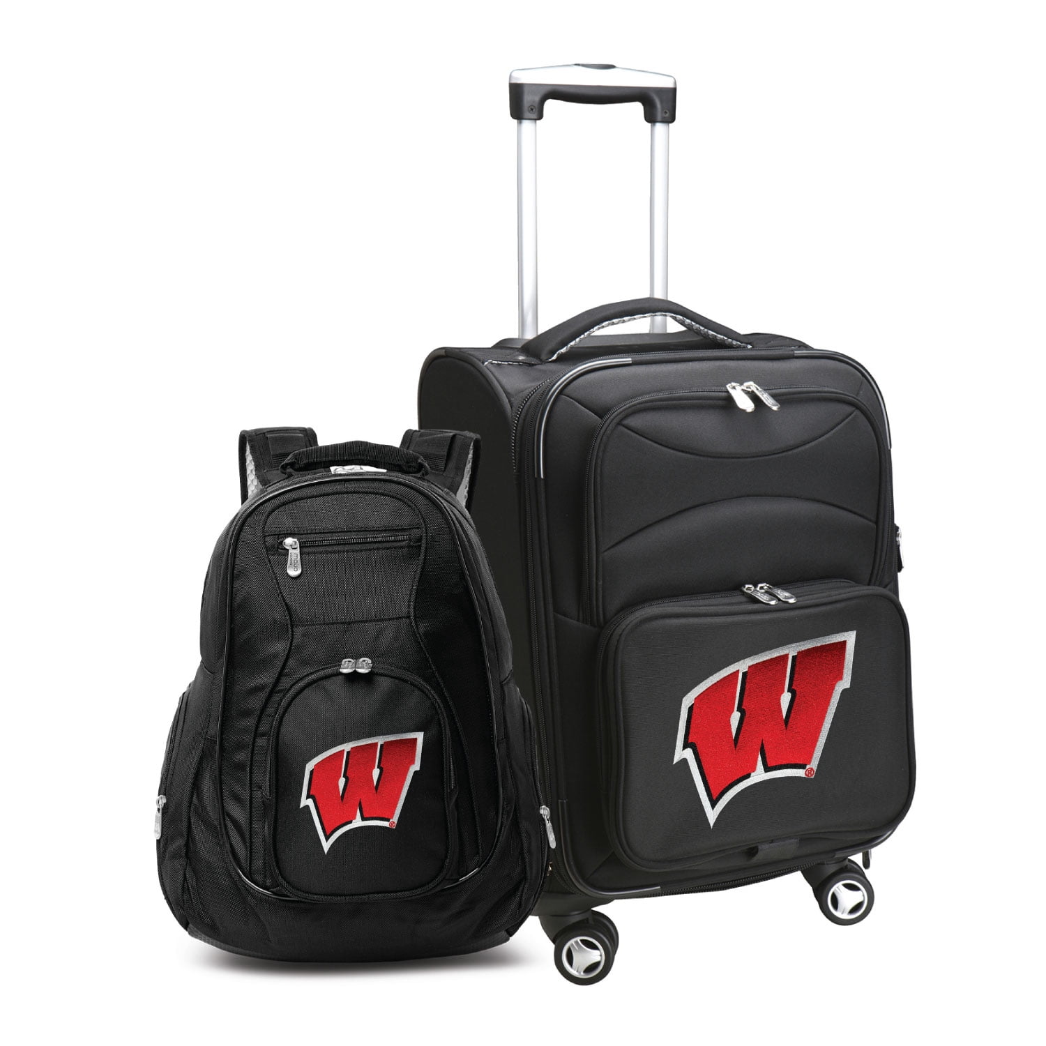 Wisconsin Explorer Pack MOJO Black Wisconsin Badgers Softside Carry-On & Backpack Set - Walmart.com