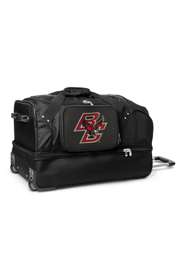 MOJO Boston College Eagles Black 27'' 2-Wheel Drop Bottom Rolling Duffel Bag