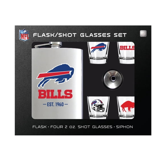 MOJO Buffalo Bills Shot Glass & Flask Gift Set