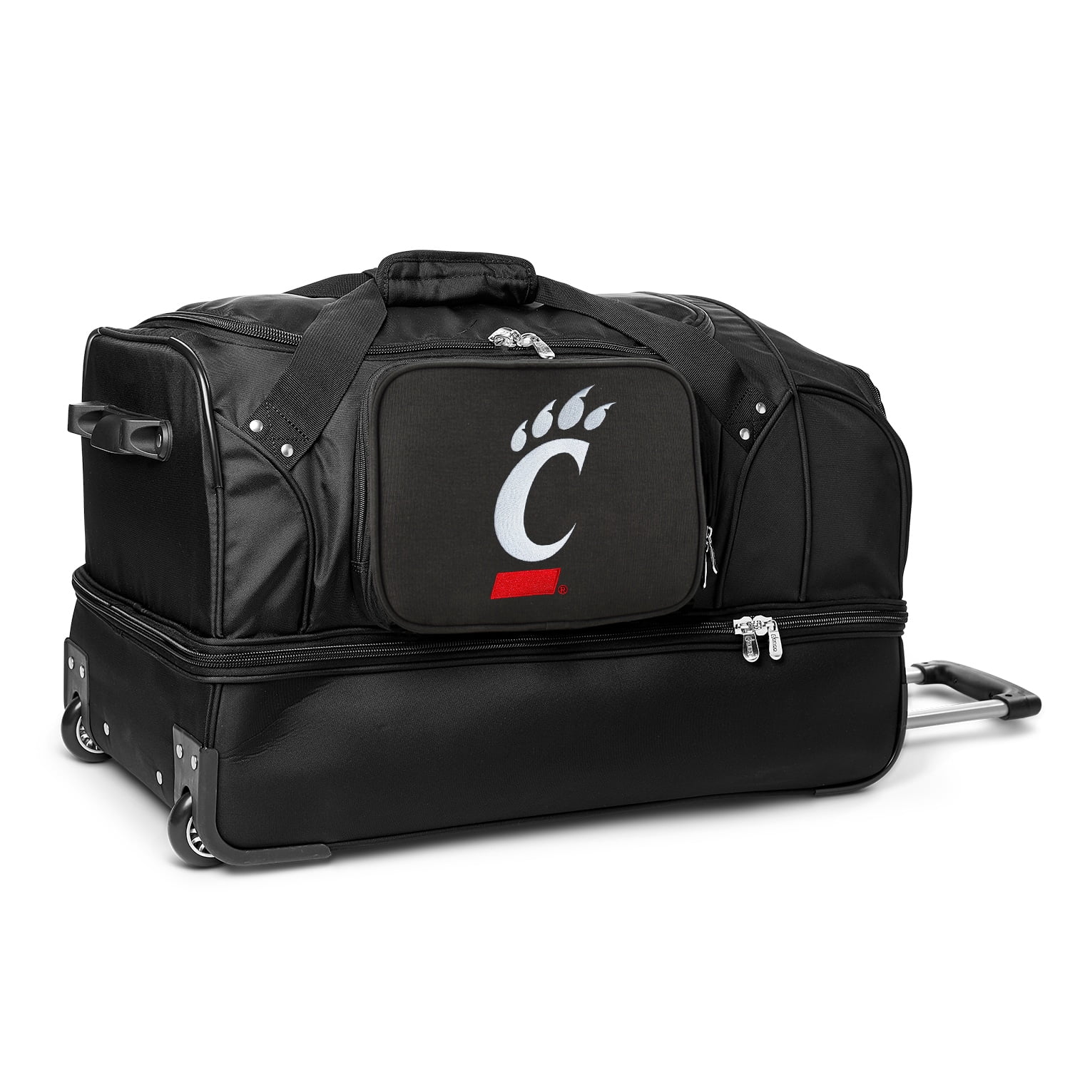 MOJO Cincinnati Bearcats Black 27'' 2-Wheel Drop Bottom Rolling Duffel Bag