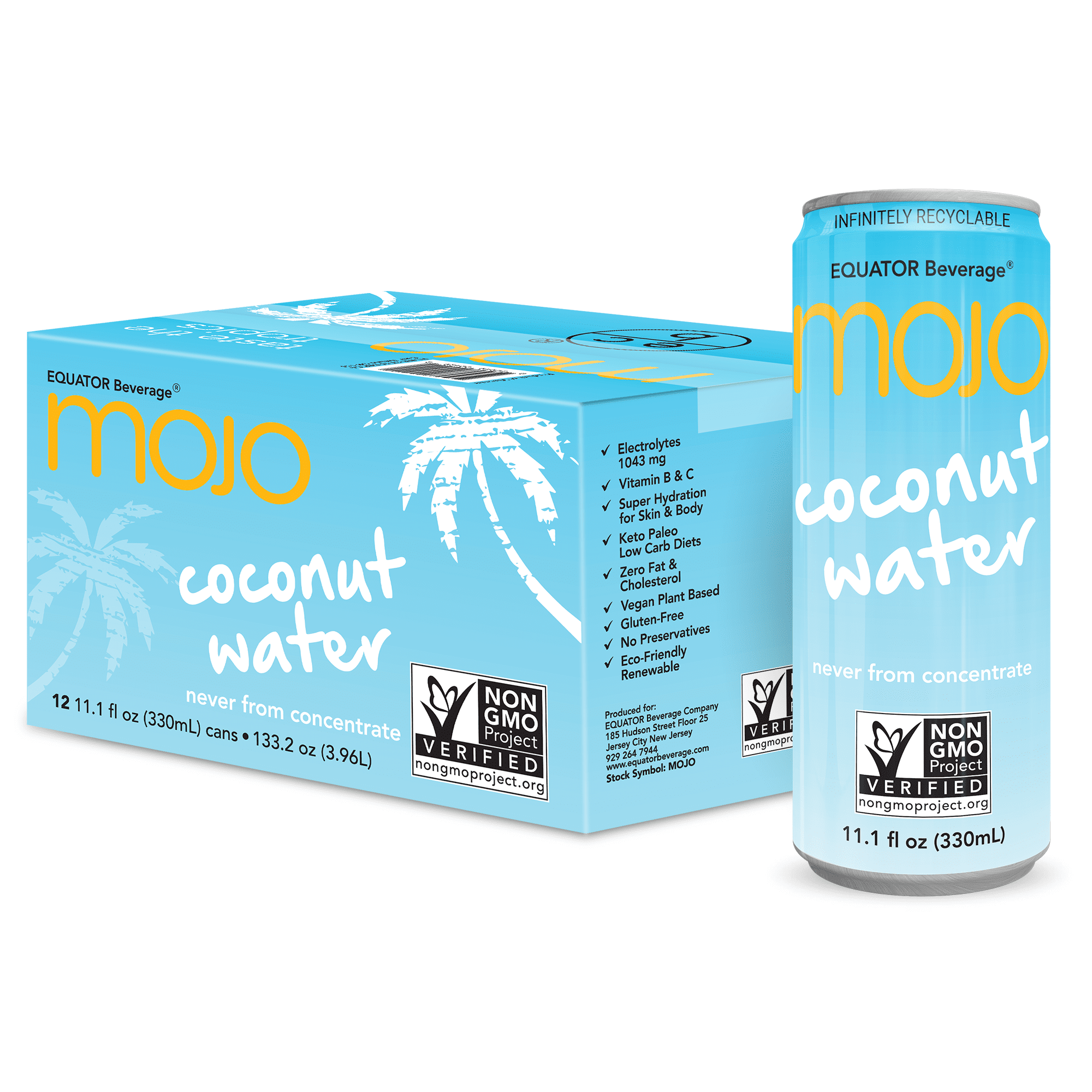 MOJO Coconut Water Hydration & Sports Drink Electrolytes 1043 mg