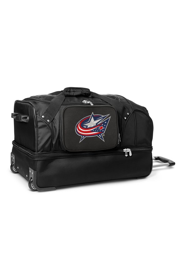 Columbus Blue Jackets Black 27'' 2-Wheel Drop Bottom Rolling Duffel Bag