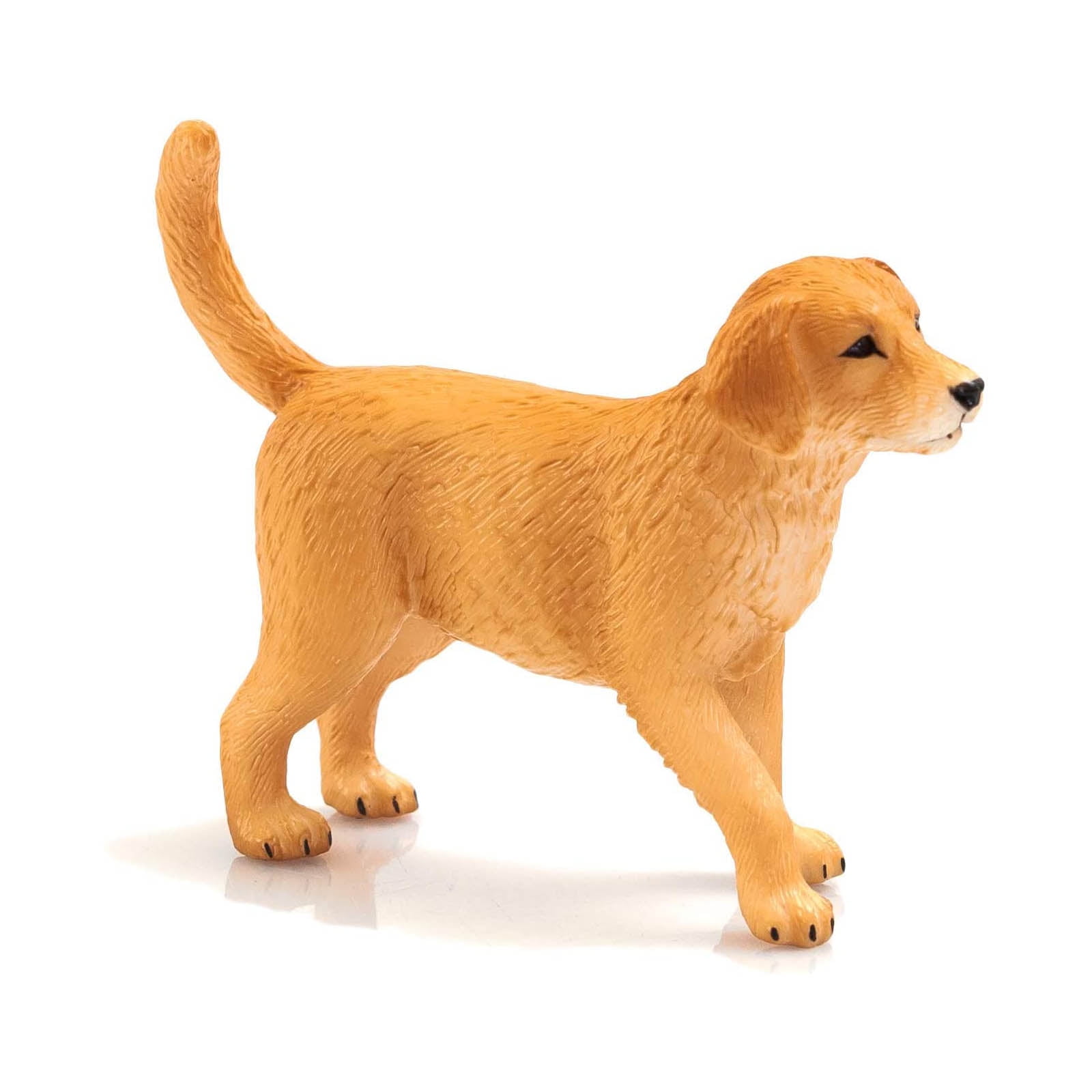 Golden Retriever Puppy Animal Figure in Light Brown Plastic
