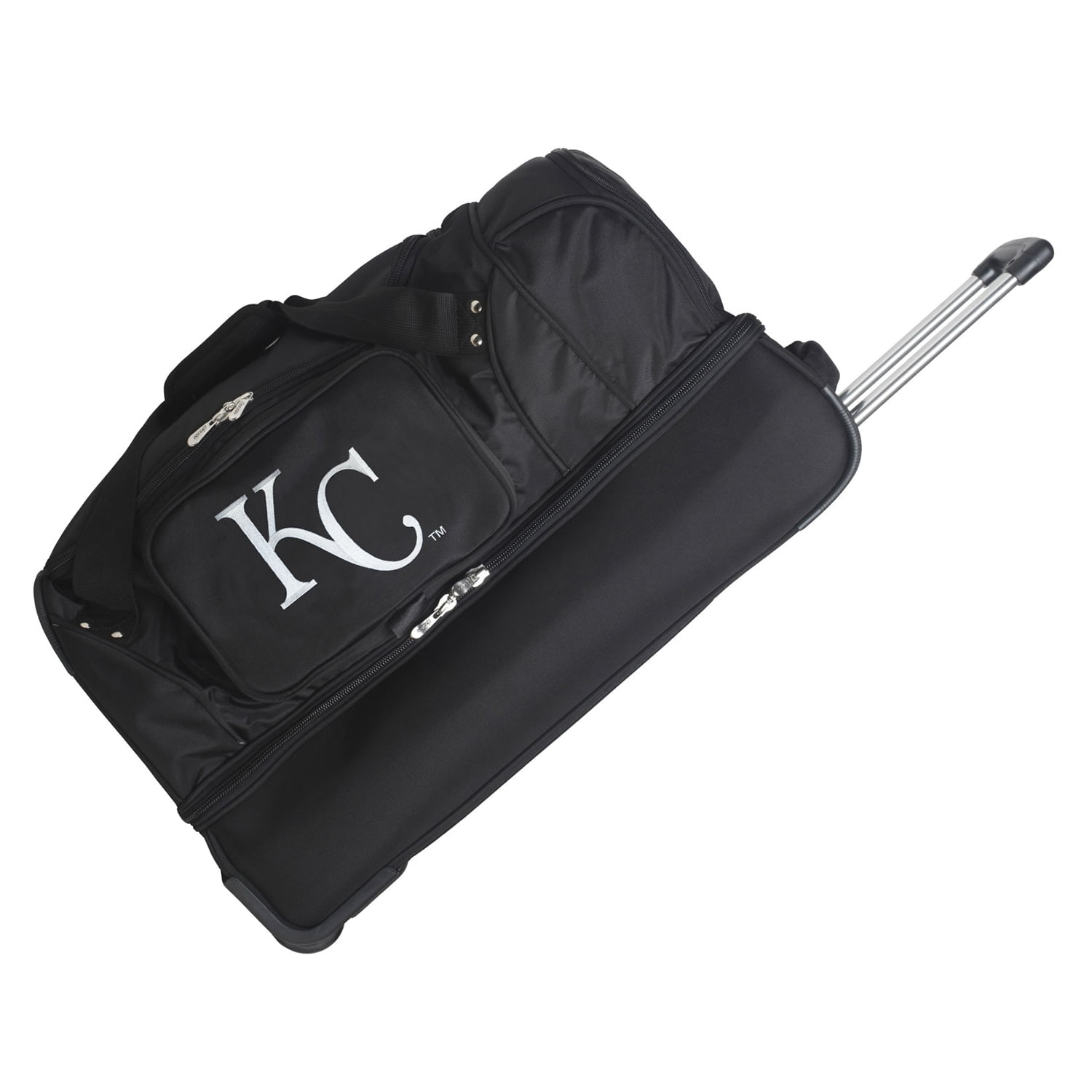 MOJO Kansas City Royals Black 27'' 2-Wheel Drop Bottom Rolling Duffel Bag