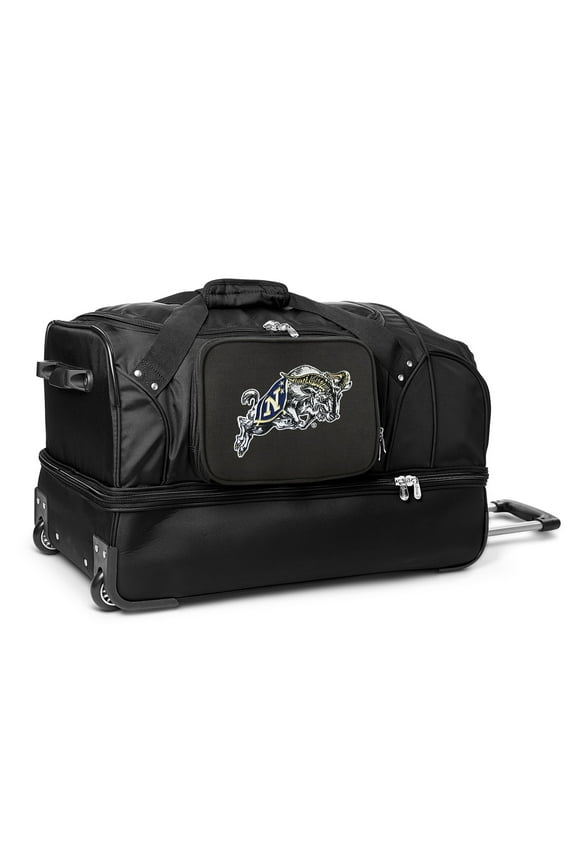 MOJO Navy Midshipmen Black 27'' 2-Wheel Drop Bottom Rolling Duffel Bag