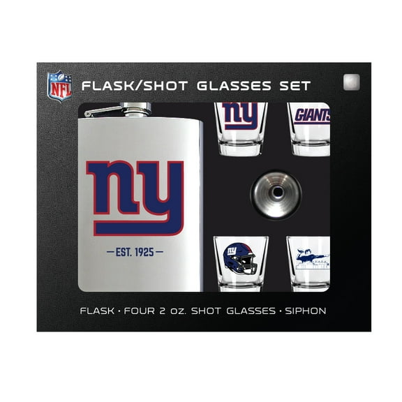 MOJO New York Giants Shot Glass & Flask Gift Set
