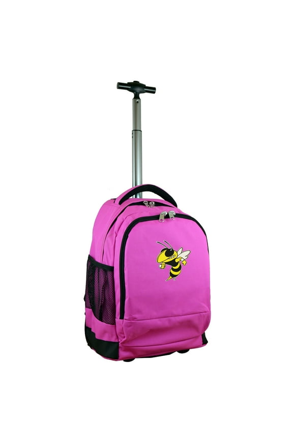 Pink GA Tech Yellow Jackets 19'' Premium Wheeled Backpack