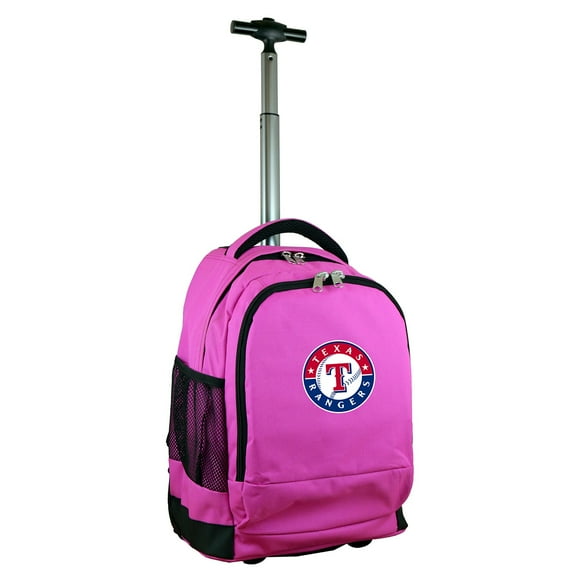 MOJO Pink Texas Rangers 19'' Premium Wheeled Backpack