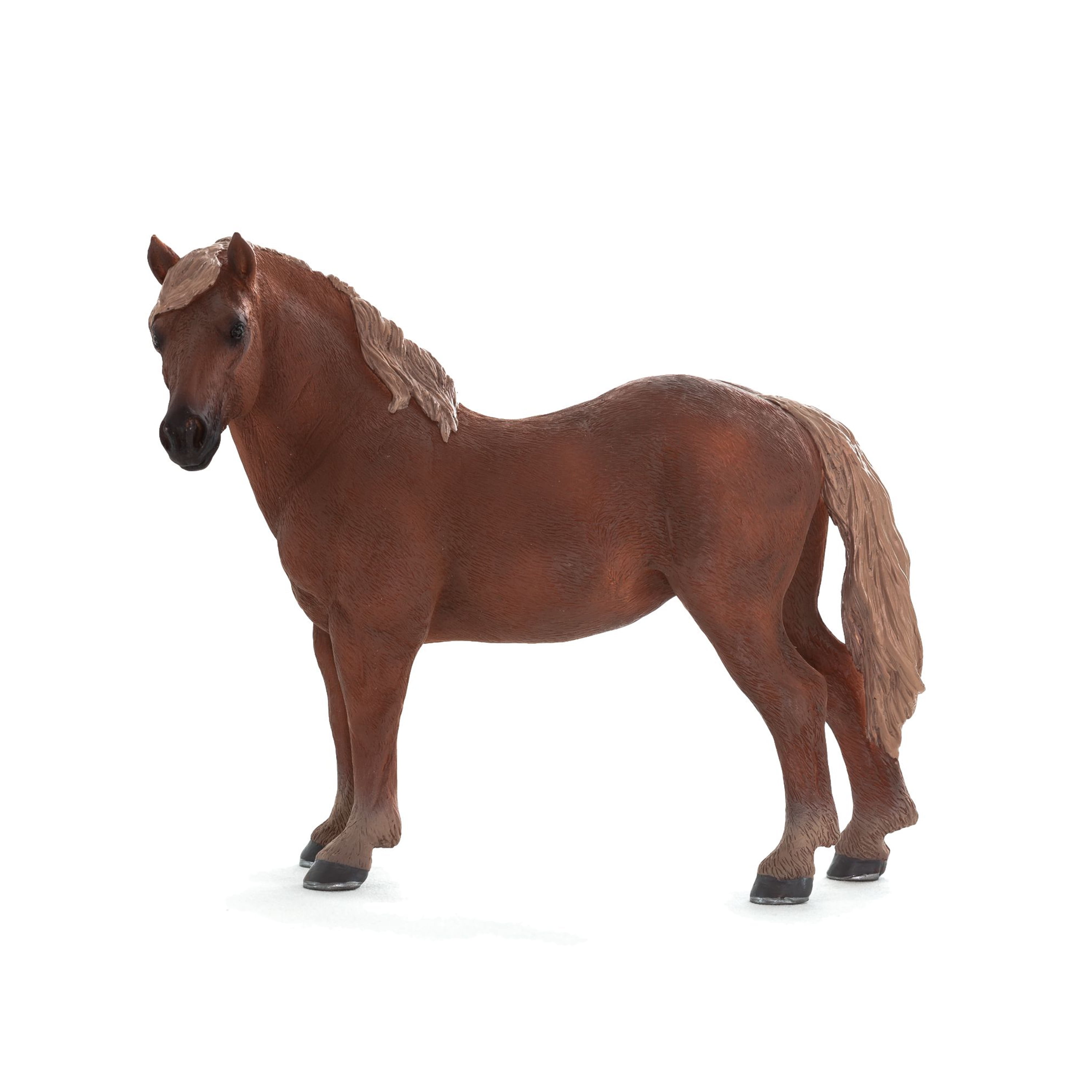 Hand-Painted Brown Suffolk Punch Mare Toy Figurine