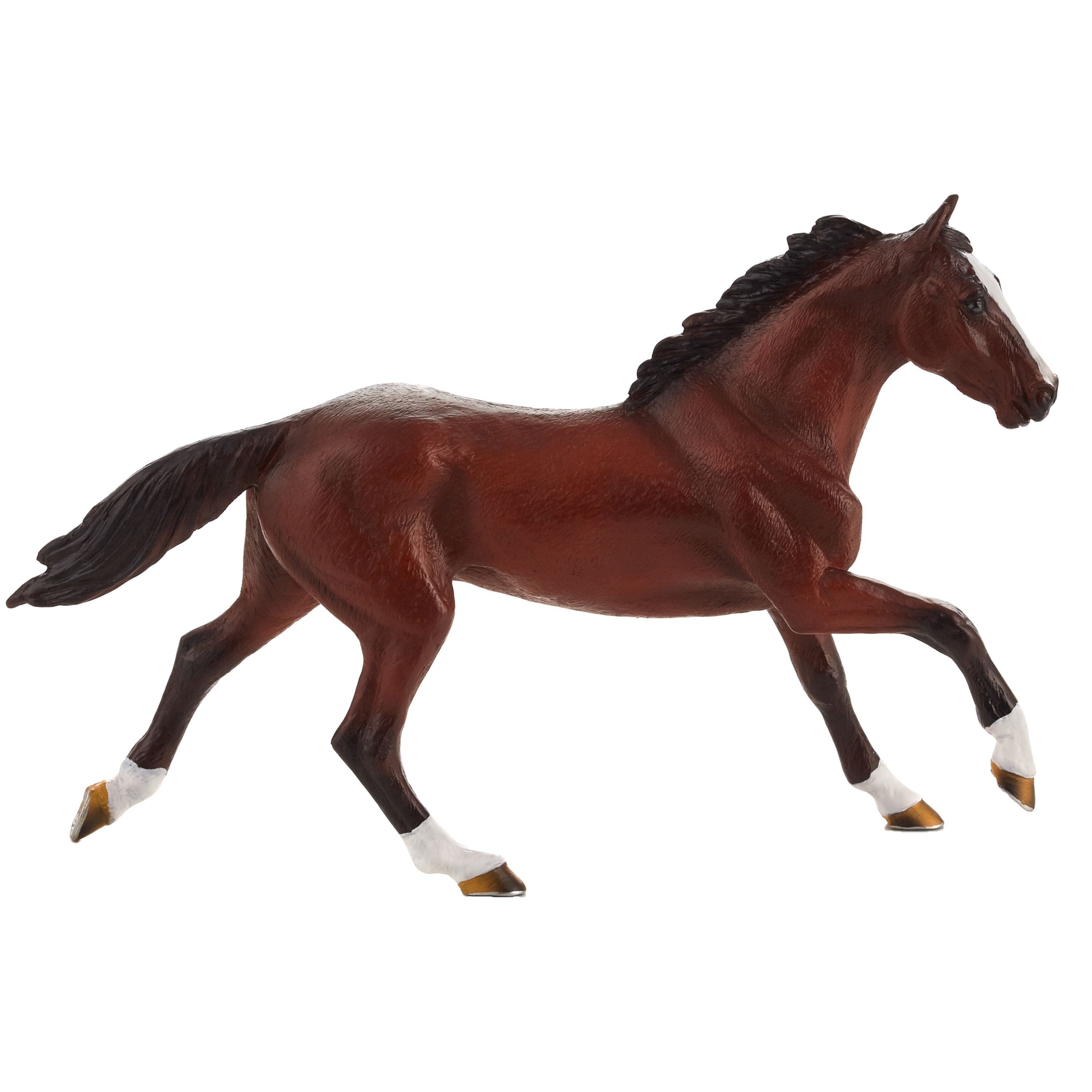 Hand-Painted Brown Thoroughbred Horse Toy Figure