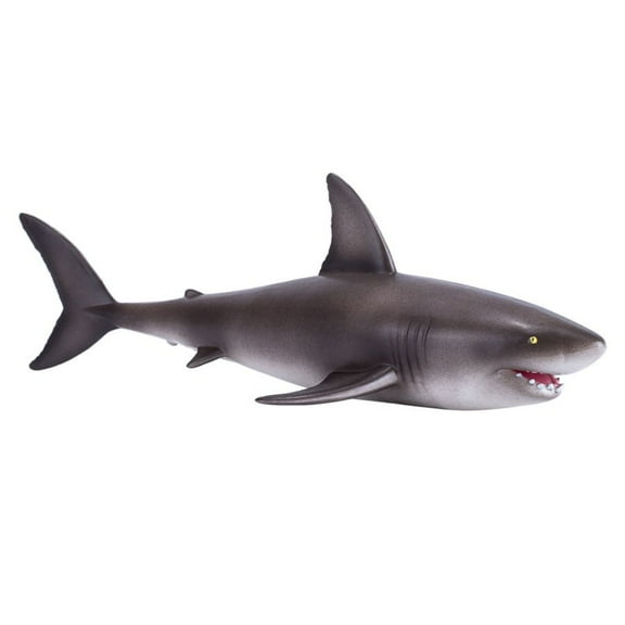 MOJO - Realistic International Wildlife Figurine, Great White Shark (Dark Gray)