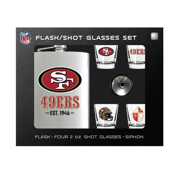 MOJO San Francisco 49ers Shot Glass & Flask Gift Set