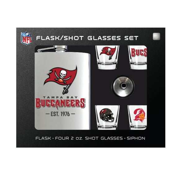 MOJO Tampa Bay Buccaneers Shot Glass & Flask Gift Set