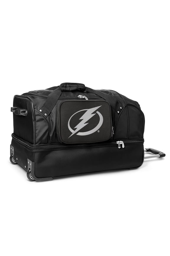 Tampa Bay Lightning Black 27'' 2-Wheel Drop Bottom Rolling Duffel Bag