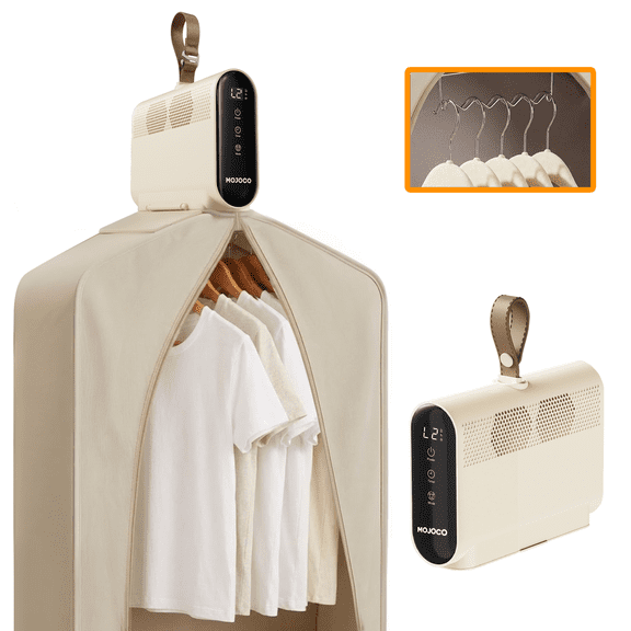 MOJOCO Mini Portable Clothes Dryer  100240V Portable Travel Dryer with Timer and Low-Noise Operation for Dorms, Apartments, RVs, and Hotels