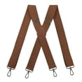 thumbnail image 1 of MOJOGO 1.5 In Wide Suspenders for Men Fashion Casual Solid X Back Adjustable Elastic Strap with 4 Loops for Heavy Duty Brown Free Size, 1 of 5