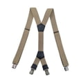 thumbnail image 1 of MOJOGO 2 In Wide Suspenders for Mens Solid X Back Adjustable Elastic Braces 4 Strong Clips Suspender Beige Free Size, 1 of 7