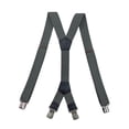 thumbnail image 1 of MOJOGO 2 In Wide Suspenders for Mens Solid X Back Adjustable Elastic Braces 4 Strong Clips Suspender Gray Free Size, 1 of 7