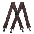 thumbnail image 1 of MOJOGO 4 Loop Suspender for Mens Supportive X Back Adjustable Elastic Brace 1.5 In Wide Suspenders Coffee Free Size, 1 of 5