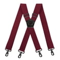 thumbnail image 1 of MOJOGO 4 Loop Suspender for Mens Supportive X Back Adjustable Elastic Brace 1.5 In Wide Suspenders Wine Free Size, 1 of 5