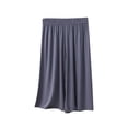 thumbnail image 1 of MOJOGO Bermuda Shorts for Women Solid Wide Leg Pajamas Pants Stretchy High Waist Lounge Pants for Summer Wear Dark Gray 2XL, 1 of 5