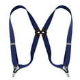 thumbnail image 1 of MOJOGO Braces for Men and Women Casual Solid X Type Adjustable Suspenders for Work or Casual Wear with 2 Sturdy Clips Navy Free Size, 1 of 1
