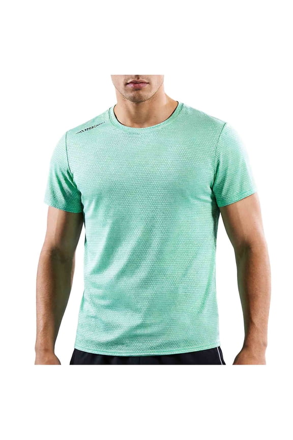 MOJOGO Breathable Sport Tops for Men Solid Quick Dry Athletic Shirts Classic Tee for Gym Workout Running Cycling 3XL