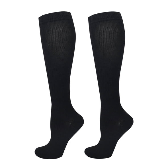MOJOGO Compression Socks for Men Closed Toe Stocking Knee High Socks Suit for Running, Sport,Fitting Black L